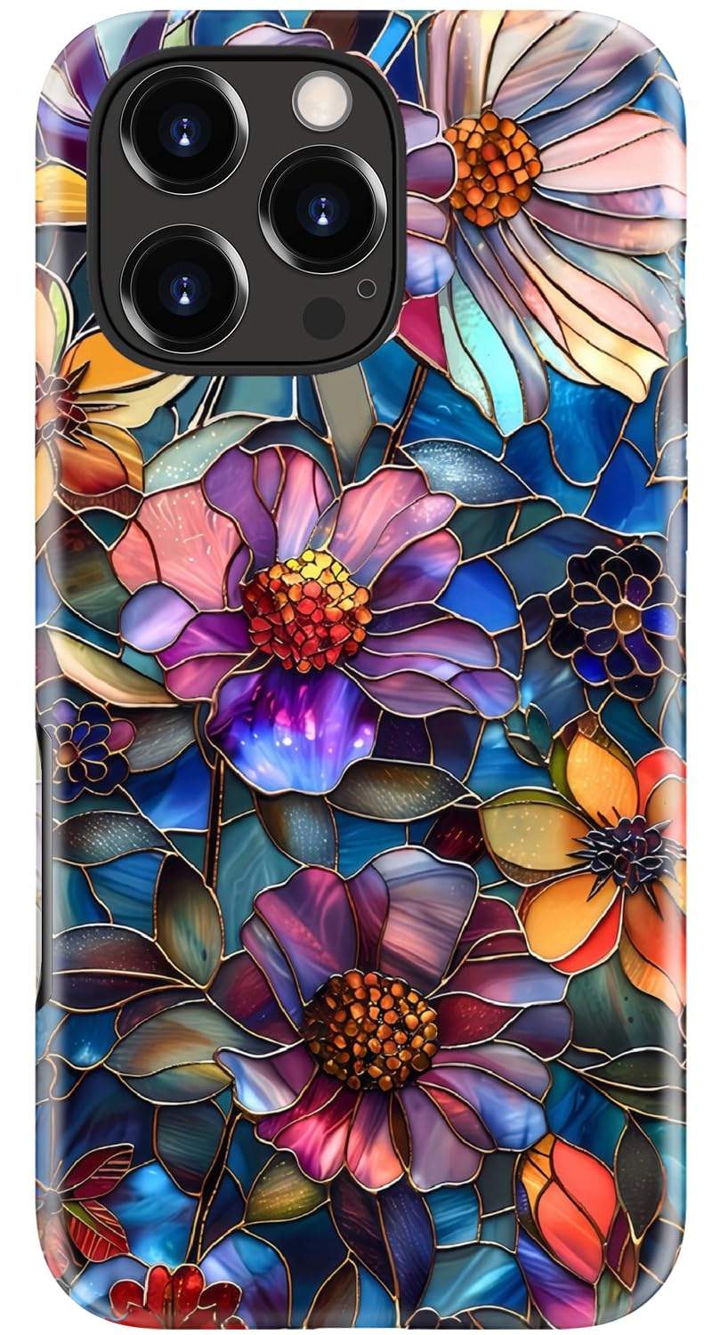 Goodon for iPhone 17 Pro Max Case Cute, Preppy Floral Design,Slim Silicone Protective Hard Cover, Wireless Charging Compatible Aesthetic Glossy Y2K Phone Cases for Women Girls, Marbled Floral Veins — view 35