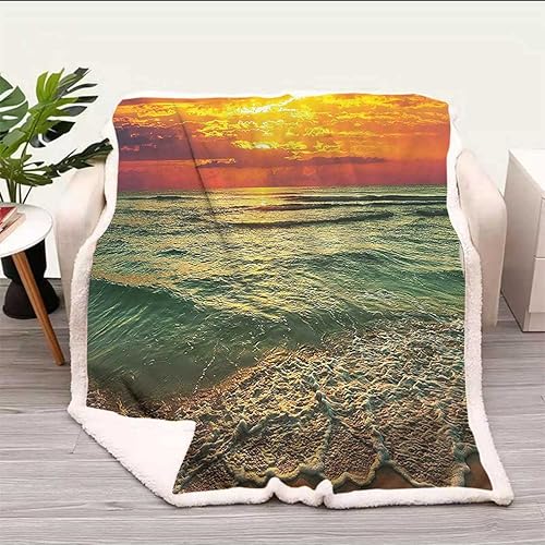 Ocean Decor Collection Cobijas Calientes para Invierno - Mantas de microfibra de forro polar de microfibra para sofá, cama, sofá, tamaño pequeño,
