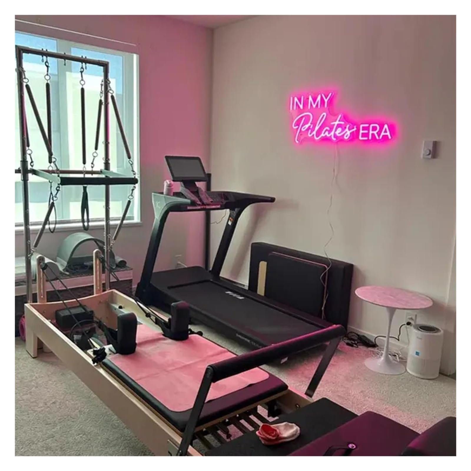 Luci al Neon Da Parete In My Pilates Era Insegna Al Neon Luce A LED Luminosità Regolabile Per Studio Wellness Centro Fitness Palestra Spazio Yoga Decorazione Da Parete 50cm(Rose Red)