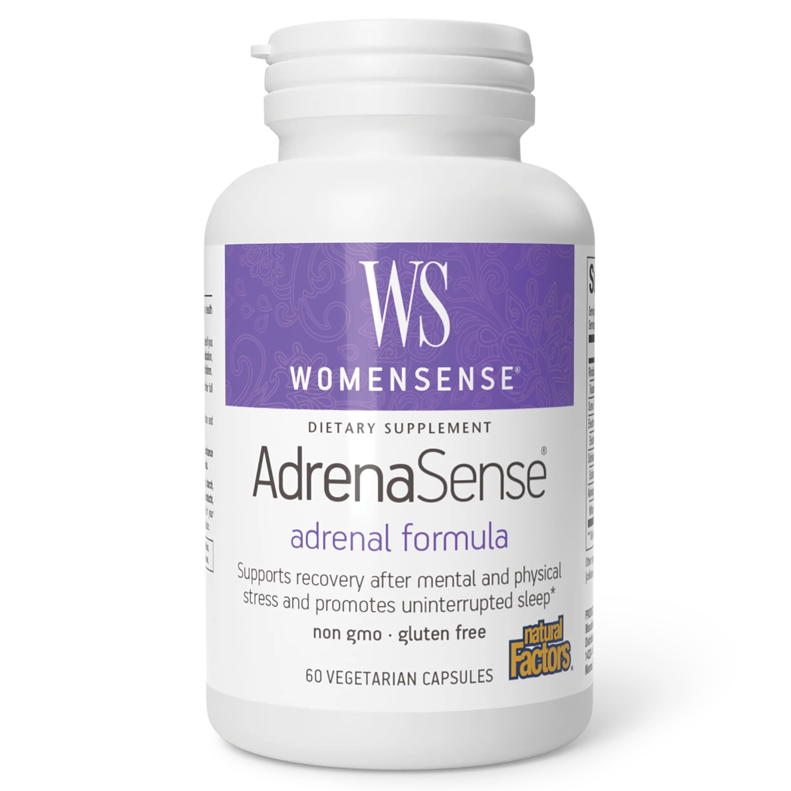 WomenSense AdrenaSense by Natural Factors, AdrenaSense, Herbal Supplement for Adrenal Support and Stress Relief, Vegan, Non-GMO, 60 Capsules
