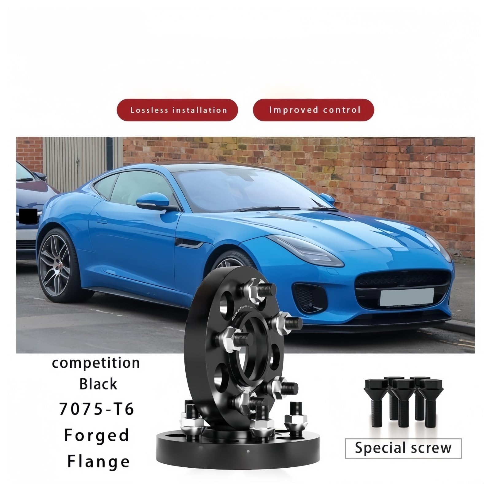 Moyeu 5x108 CB 63.4 M12 x 1.5 pour entretoise de roue forgée noire centrale pour plaque bride Type F pour Jaguar Entretoises de roue