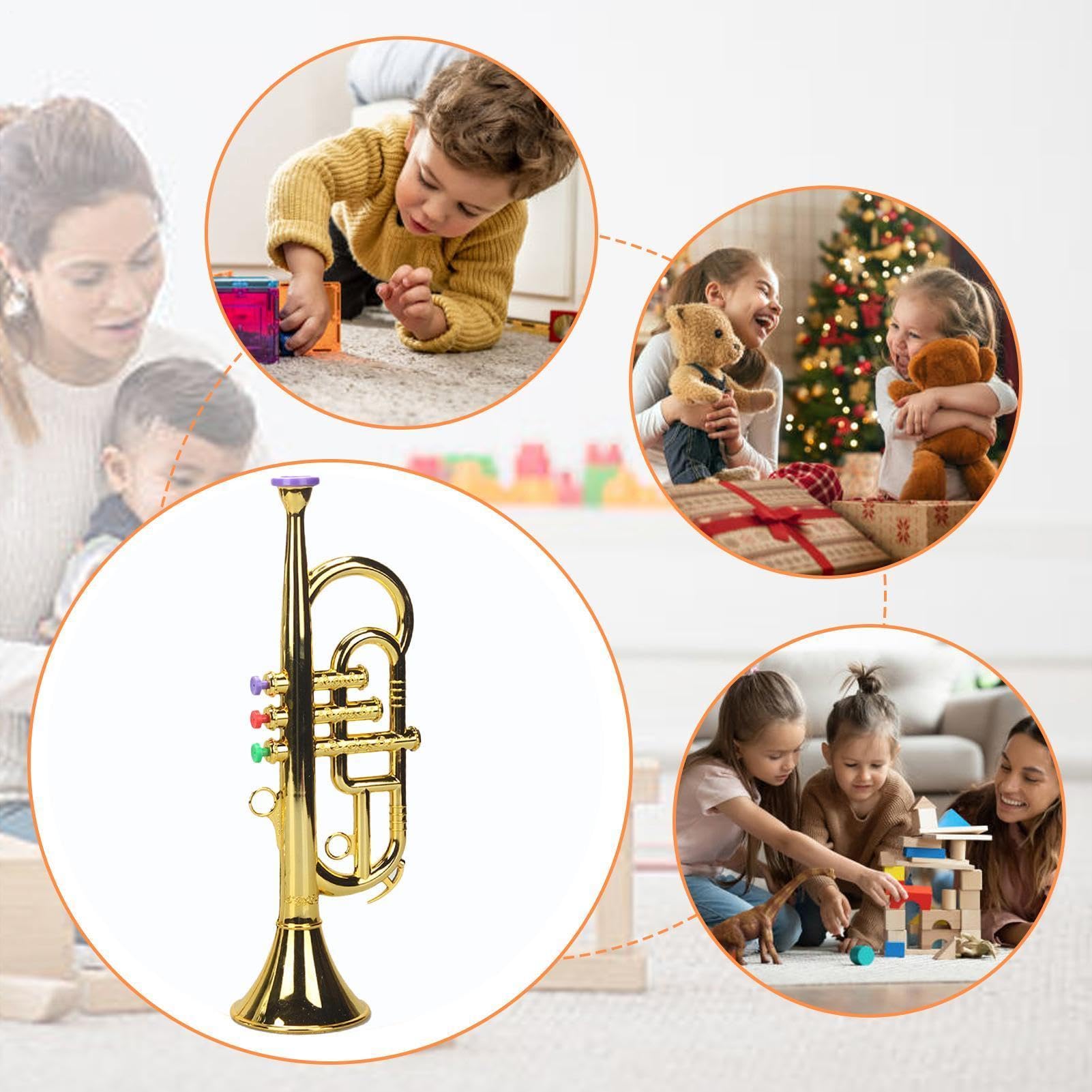 Trompetenhornspielzeug, Trompete für Kinder Musikalisches Blasinstrument | Simuliertes Musikinstrumentenspielzeug für Kinder für Zuhause, Schule, Kindergarten, Klassenzimmer