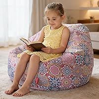 Vista 22 de YuppieLife Funda para puf de almacenamiento de animales para niños (sin relleno), extra grande, organizador de juguetes, asa de transporte