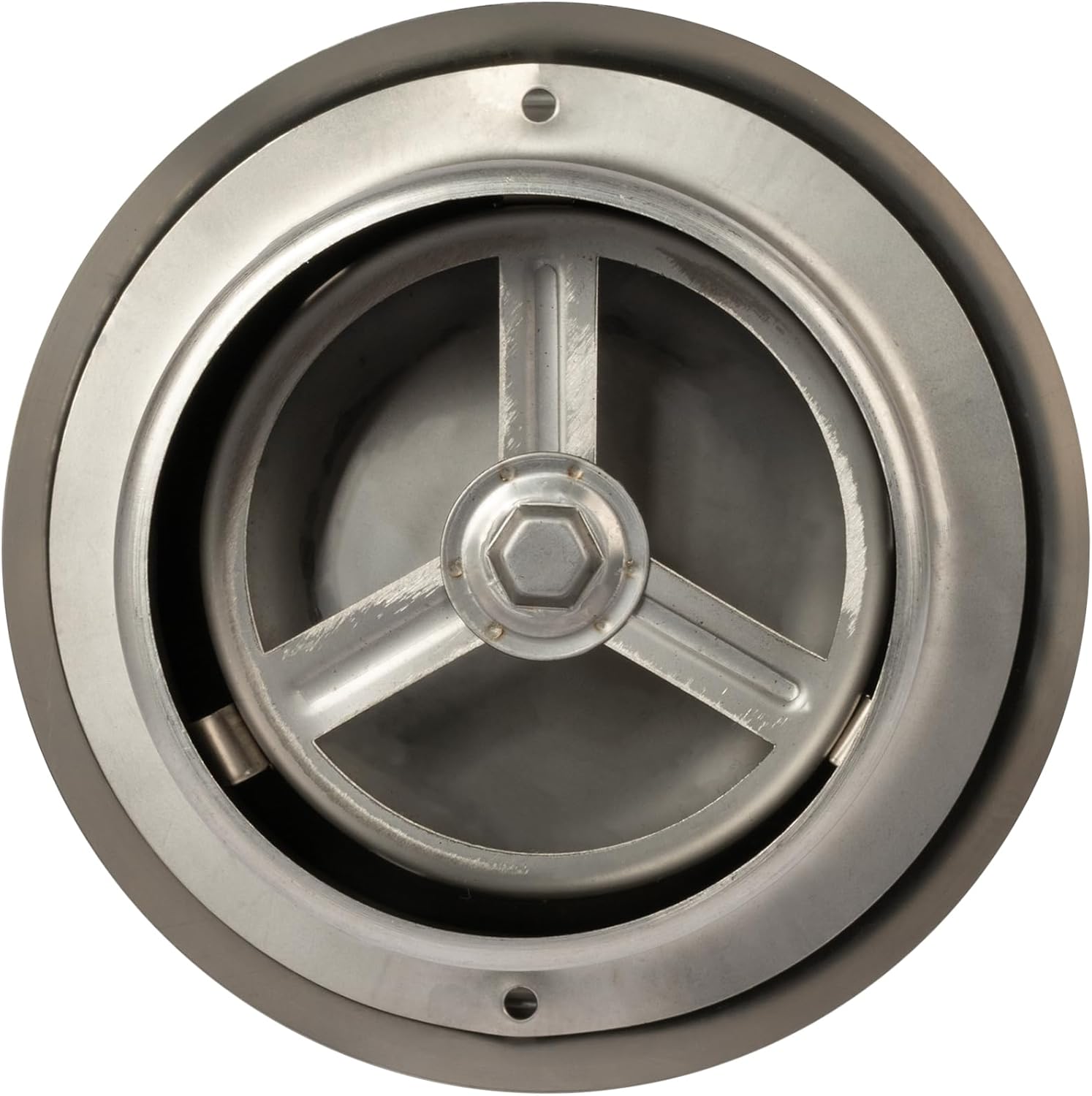 Repa Market ø4" Inch Stainless Steel Universal Diffuser - Adjustable Valve - Optimal Airflow - Air Intake, Exhaust Duct Ventilation - Round Metal Soffit Vent Grille Cover - Home Office, Wall Ceiling