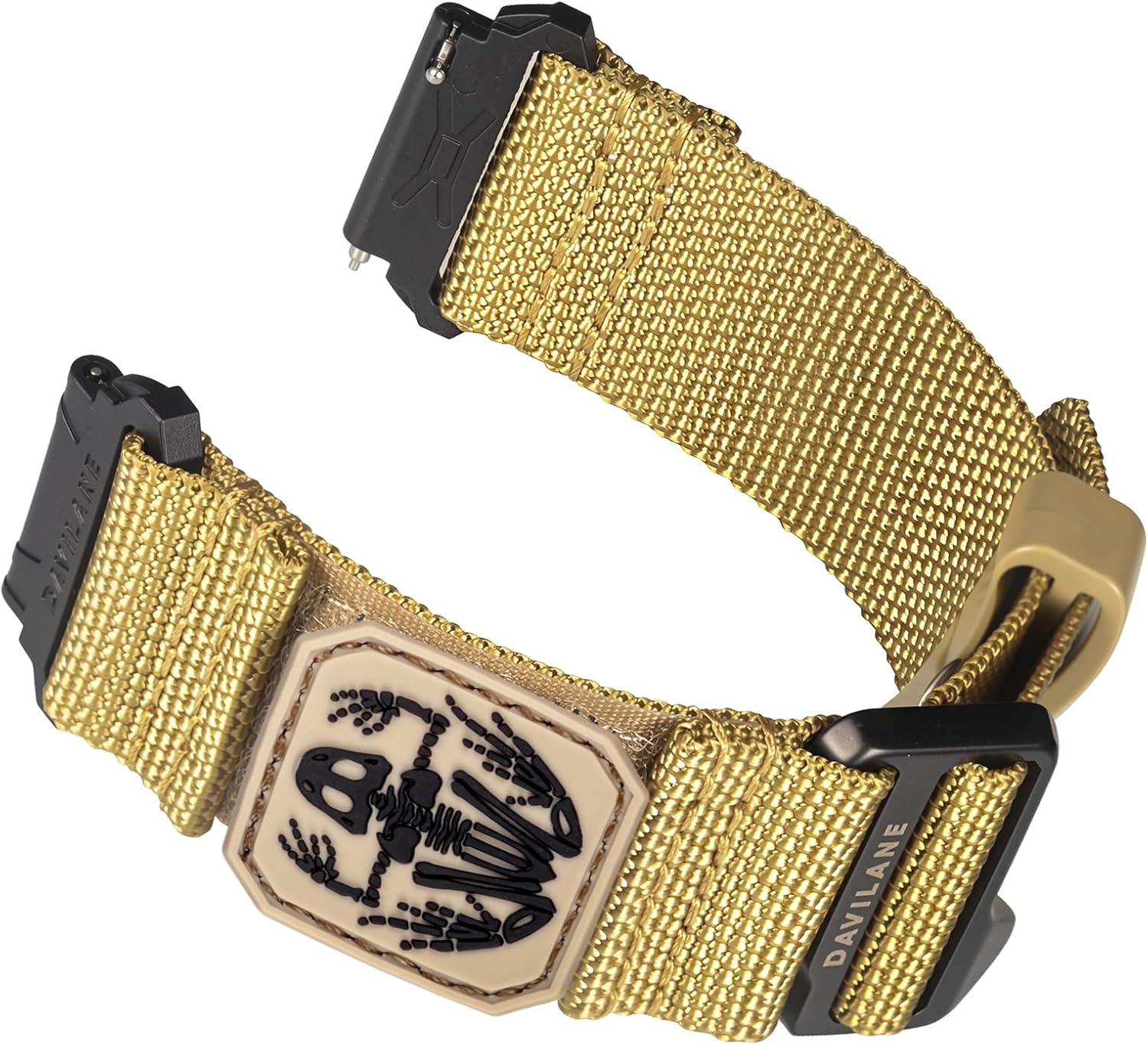 20mm Quick Release Nylon Watch Band Compatible with GarminActive 5/Forerunner 55/158/165/165 Music/245/245 Music/645/645 Music,Vivoactive 3/5/6, Sporty Watch Strap with Patches Design & G-Hook Closure