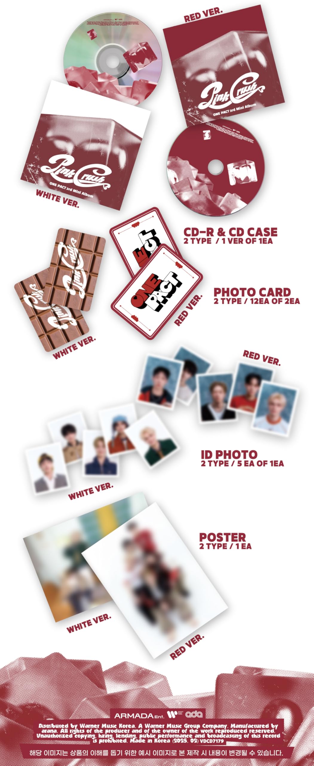 Amazon.co.jp: ONE PACT PINK CRUSH 3rd Mini Album with Tracking