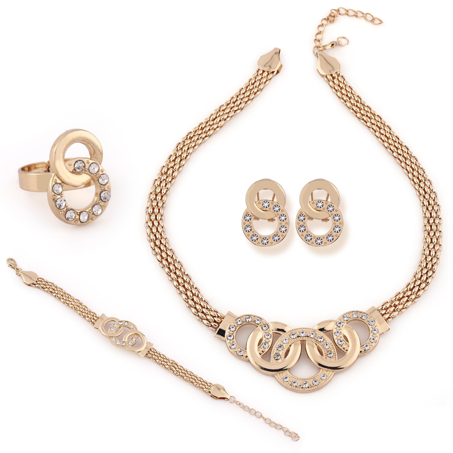 Shining Diva Fashion Latest Stylish Design Fancy Crystal Earrings Bracelet Necklace Jewellery Set for Women (rrsd14534s) (B0CV4DSR85) Amazon Price History, Amazon Price Tracker