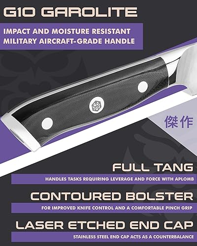 Vista 22 de KESSAKU Nakiri - Cuchillo de 7 pulgadas - Serie Dynasty - Cuchillo asiático para verduras - Cuchillo de cocina afilado - ThyssenKrupp forjado