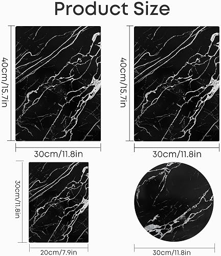 Vista 19 de Murrey Home Juego de tablas de cortar de vidrio para encimera de cocina, tablas de cortar de vidrio templado, aptas para lavavajillas, pequeña