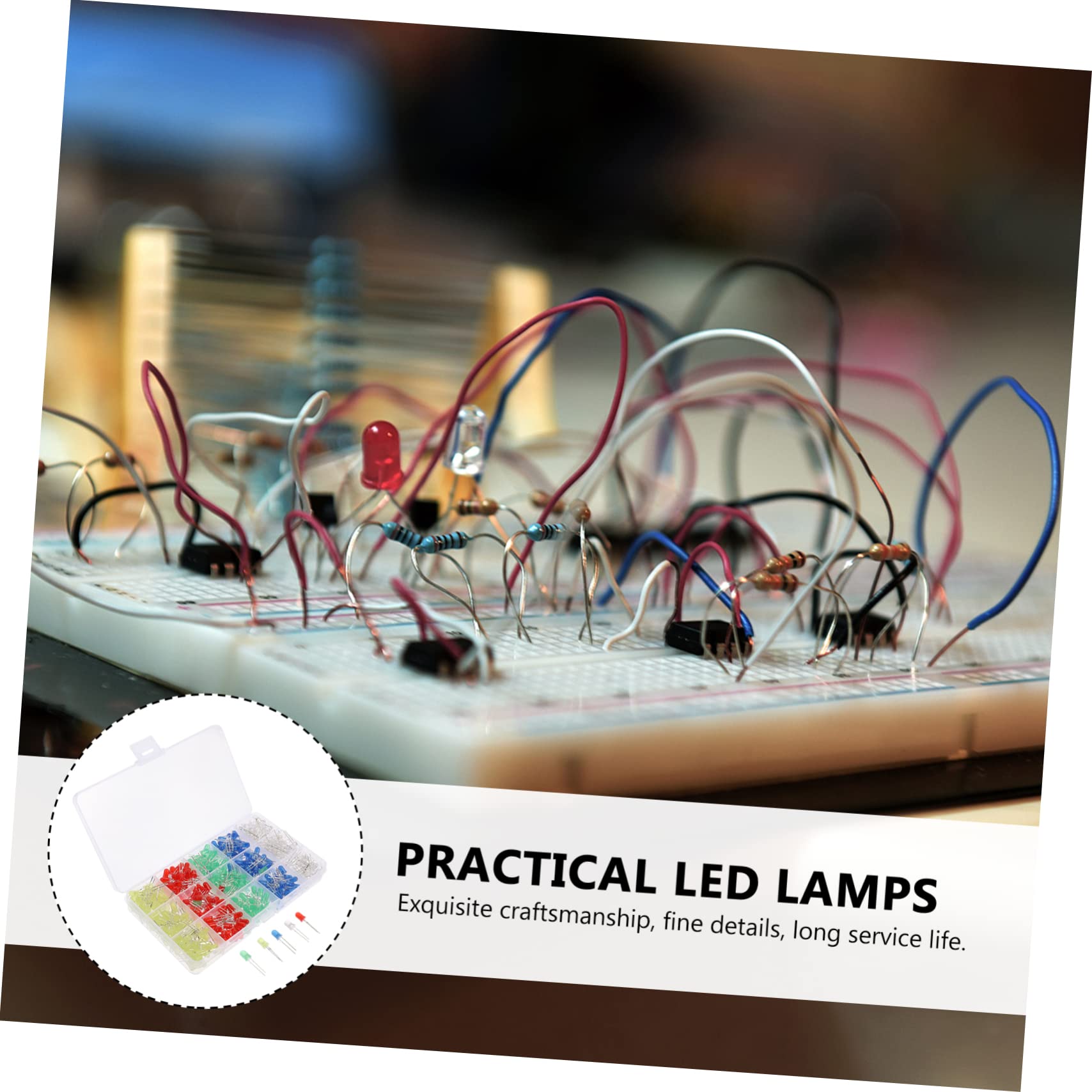 BUTIFULSIC 500 Pcs 1 Box LED Low Voltage Diffused Diode Light Emitting Diodes Parts Light Emitting Fittings Diode Bulb Kit Glow Accessories Science Project Experiment Light Plastic