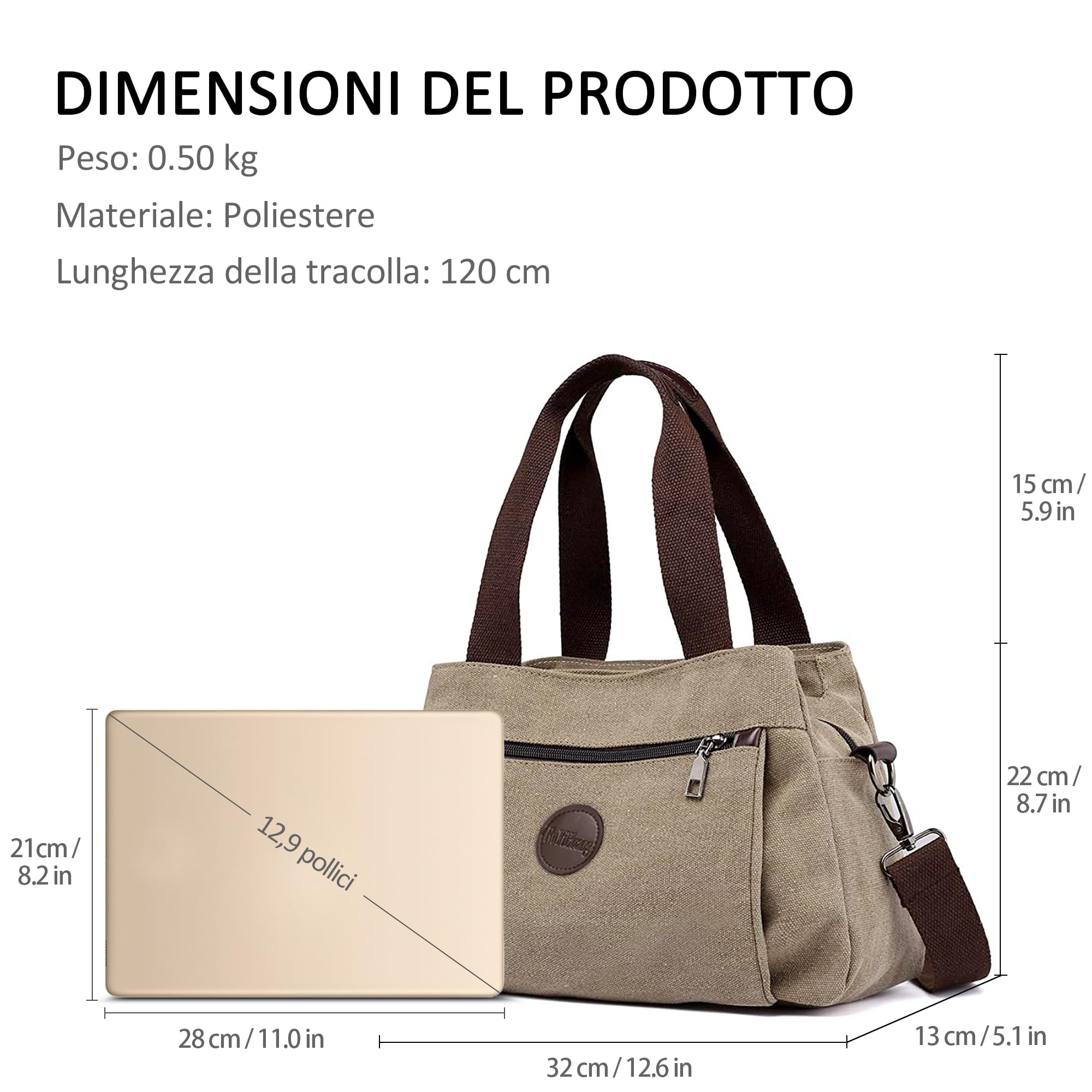 Borsa Tracolla Donna Moda Tracolla Borse Tela Mano Borsetta Comodo Leggero Viaggio Messenger Bag per Shopper Viaggio Lavoro Quotidiano Donna Borsa Tracolla