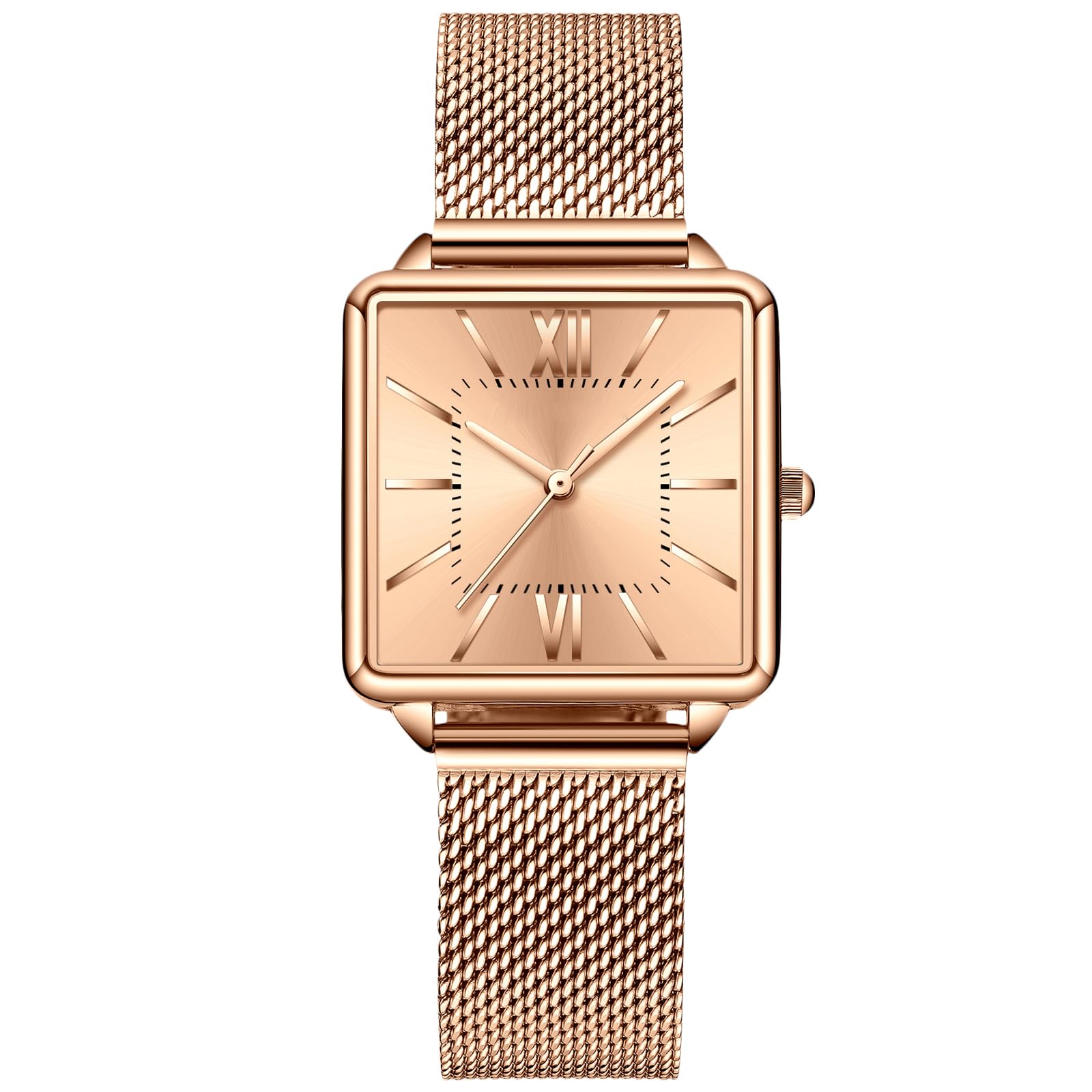 RORIOS Reloj analógico para Mujer, Cuarzo, Relojes de Acero Inoxidable, Resistente al Agua, Minimalista, Reloj para Mujer