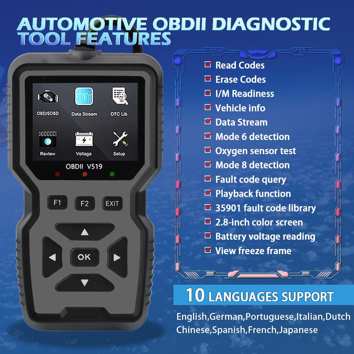 Amazon.co.jp: OBD2スキャナー診断ツール - エンジンライトコード