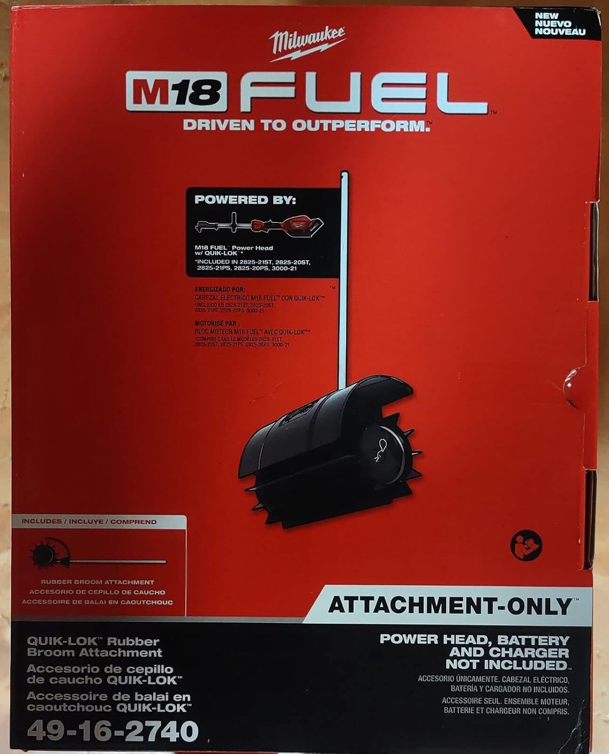 Milwaukee M18 Fuel QuikLOK Rubber Broom Attachment Tools