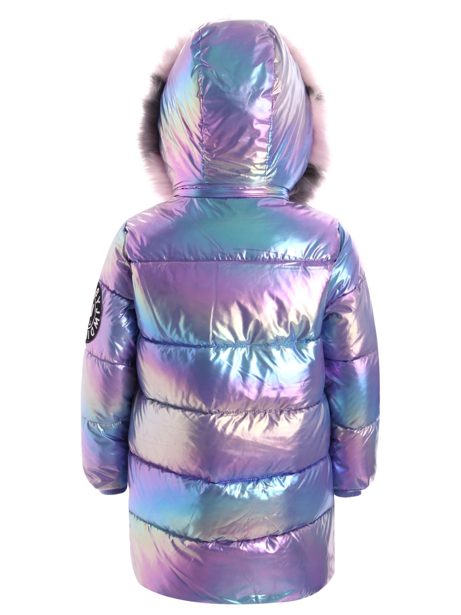 TiaoBug Chaqueta Metálica Brillante De Invierno Para Niñas Abrigo De Plumas Con Cremallera Y Capucha Chaqueta Acolchada Casual