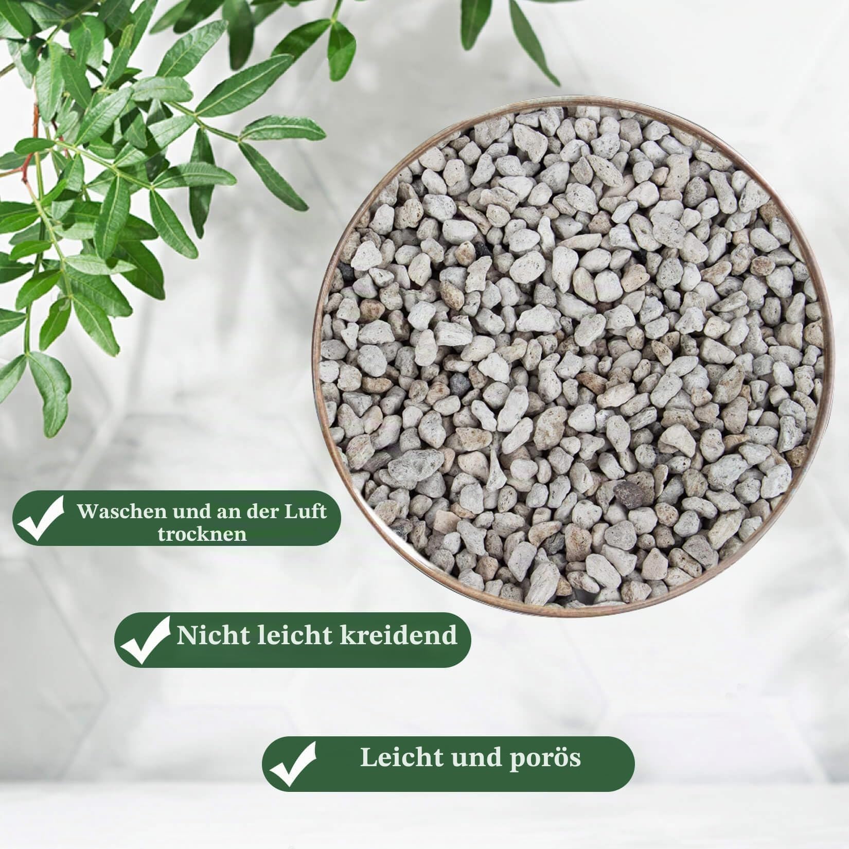 Sukh Grauer Bimsstein – Bimsstein für Pflanzen, Sukkulenten, Kakteen, Bonsai, Orchideen, Bodenverbesserungsmittel, 410 g