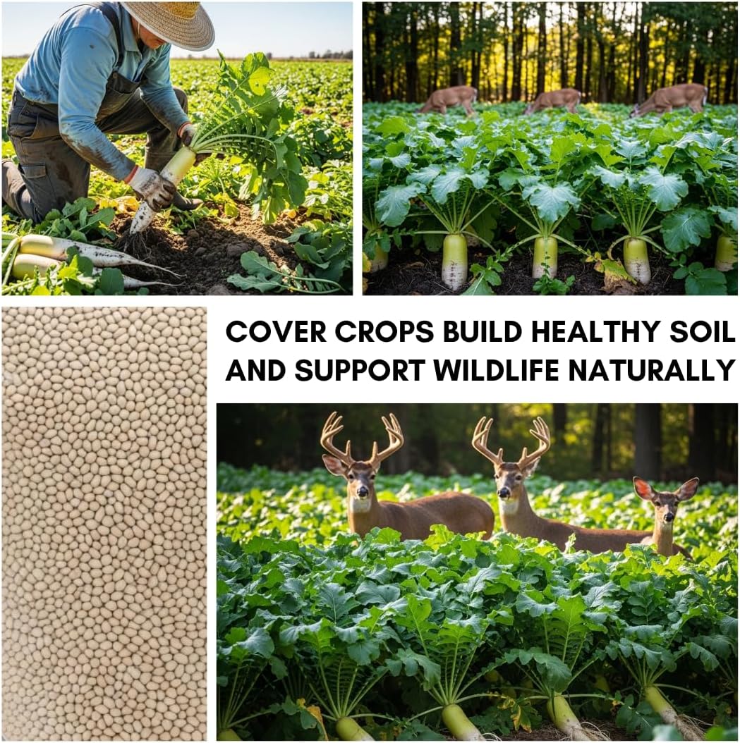 Bulk Daikon Radish Seeds for Food Plot or Cover Crop - Chinese, Japanese, or Oriental Radish - Easy to Grow (5 Pounds)