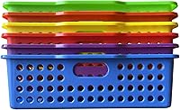 Vista 7 de 4E's Novelty 6 contenedores de almacenamiento de plástico coloridos para el aula de 13.75 x 10.25 pulgadas para organizar bandejas de papel A4