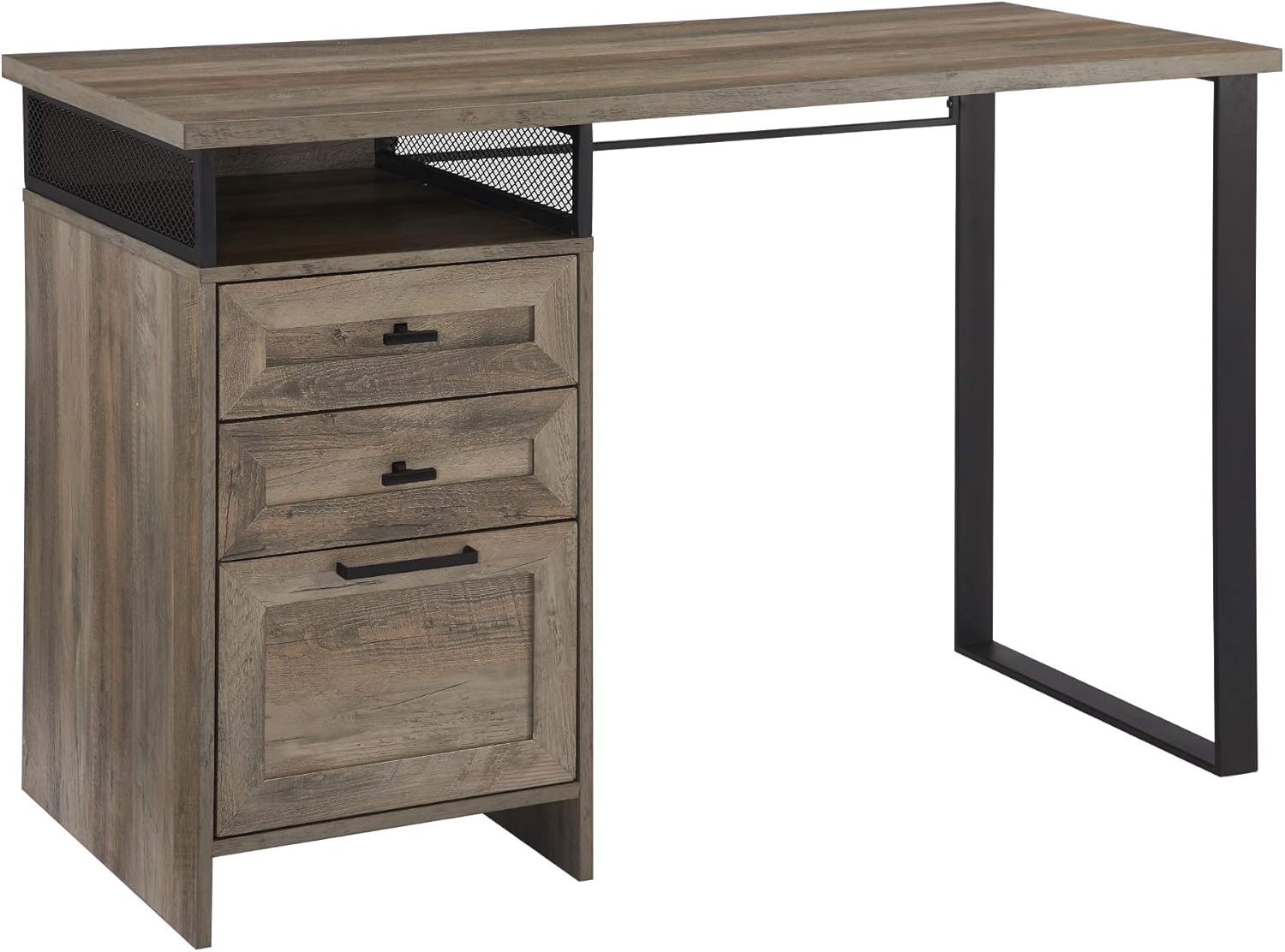 Walker Edison Modern Metal and Wood 3 Drawer Writing Desk Home Office Workstation Small, 48 Inch, Grey Wash : Everything Else