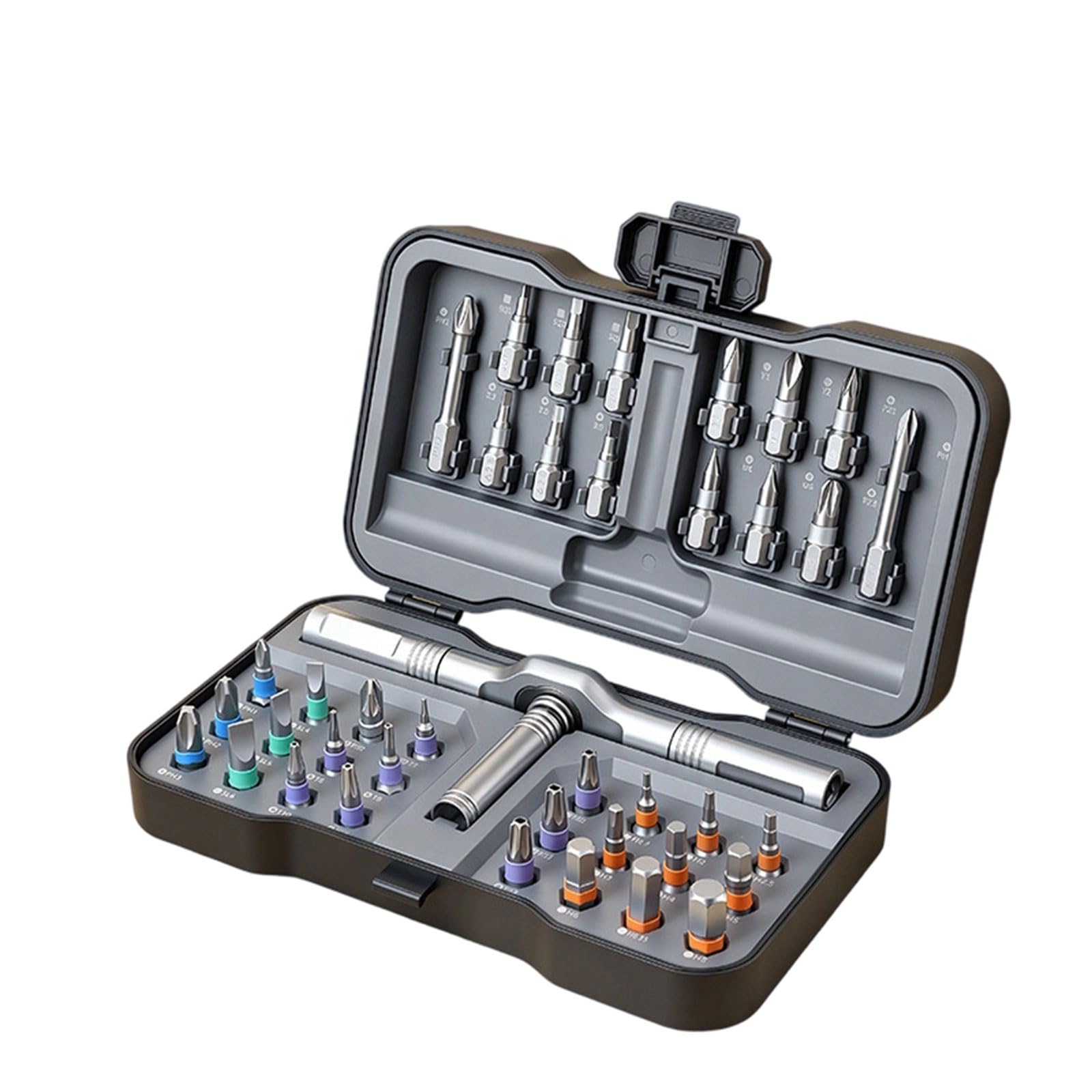 Zxfdsfdbnm 38 In 1 Bit Screwdriver Set With Ratchet Control, Organized Hand Tool Case For Home Maintenance Service Tasks Screwdriver Set