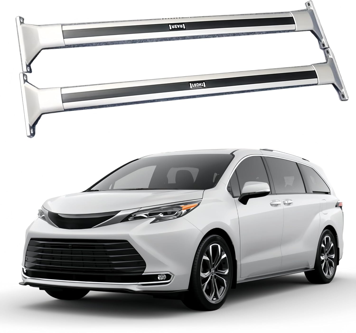 Roof Rack Cross Bars Fit for Toyota Sienna 2021-2026 Aluminum Crossbars Cargo Luggage Carrier 2PCS Silver