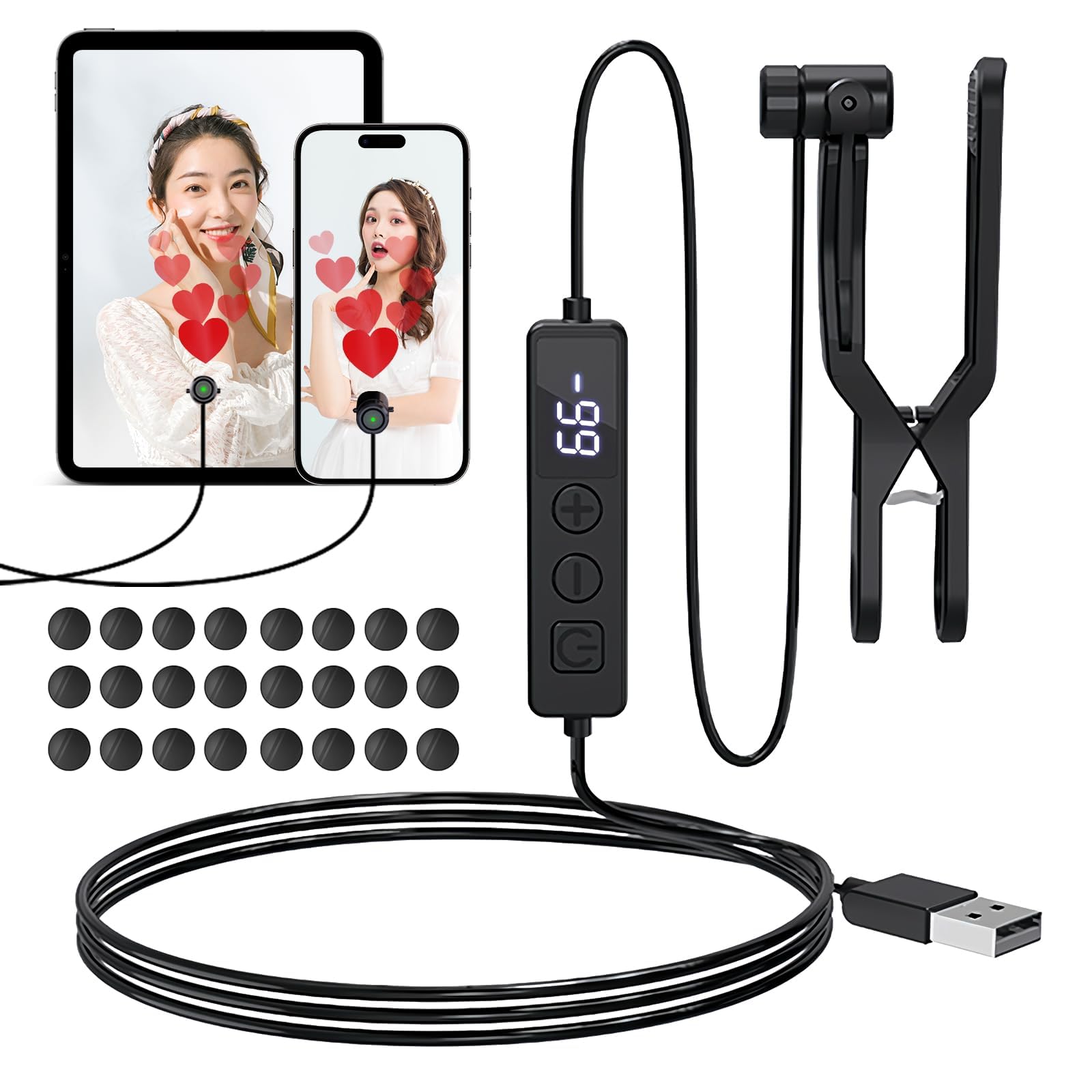 風織商社 オートタップ 自動タップ機 スマホ tiktok 無音 連打機 スマホ連打装置 クリップ式 USB給電 117種類タップ速度 オートクリッカー ランタンモード 高速 タップ機 スマッチ 装置 tiktok/ライブ/いいね/ハート/ゲーム周回作業/推し活 自動連打ツール iPhone/Android/iPadに対応 (1台対応)