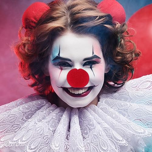 Miniatura 9 de Tinksky Nariz de payaso de espuma, accesorio de disfraz de nariz de payaso de circo rojo para Halloween, Navidad, carnaval, circo, decoración de