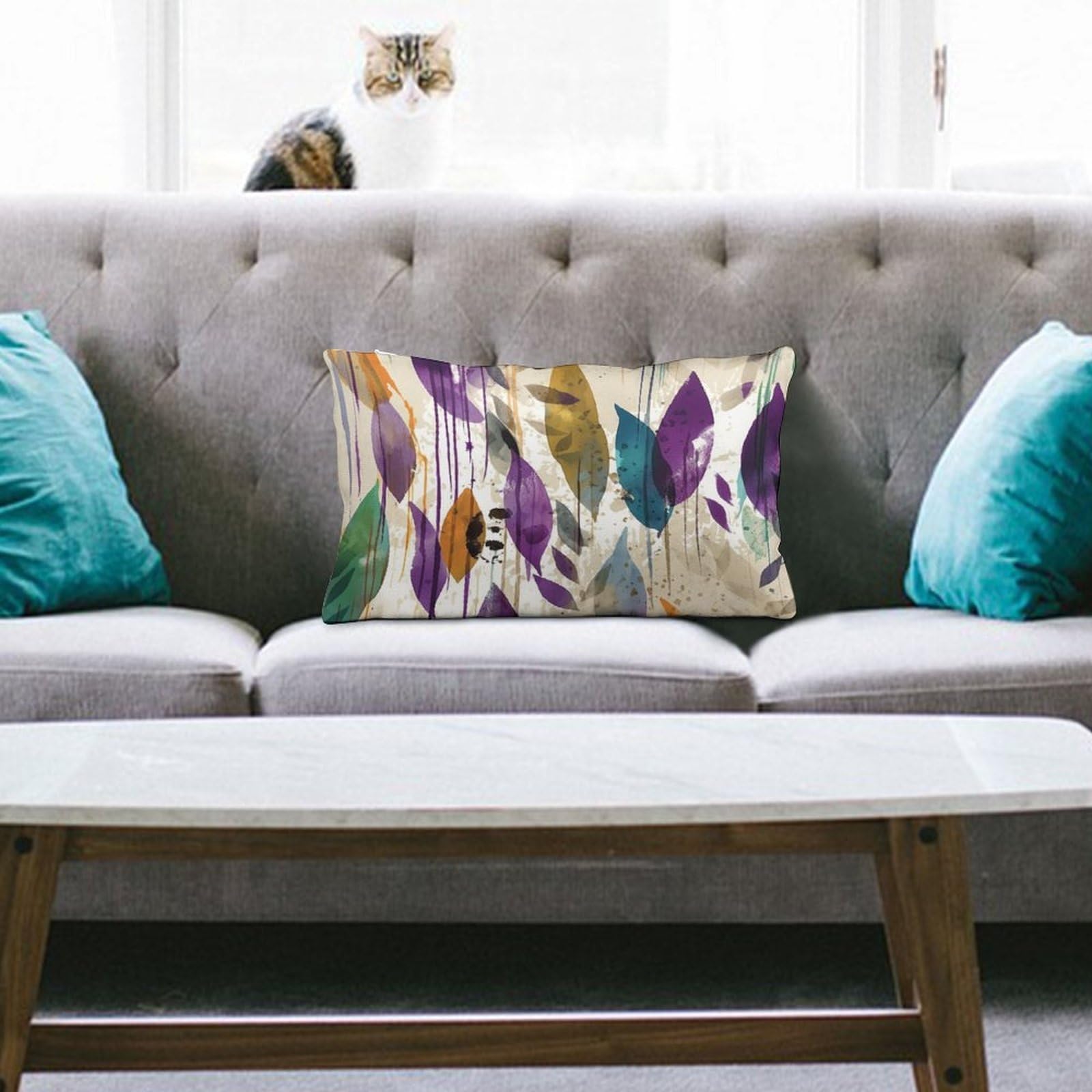 NTVOWPZO Decoration Throw Pillow Covers 8"x12" Pillowcases Covers Colored Leaves Soft Pillowcases Modern Farmhouse Home Decor Sofa Cushions Covers for Couch Bed Living Room