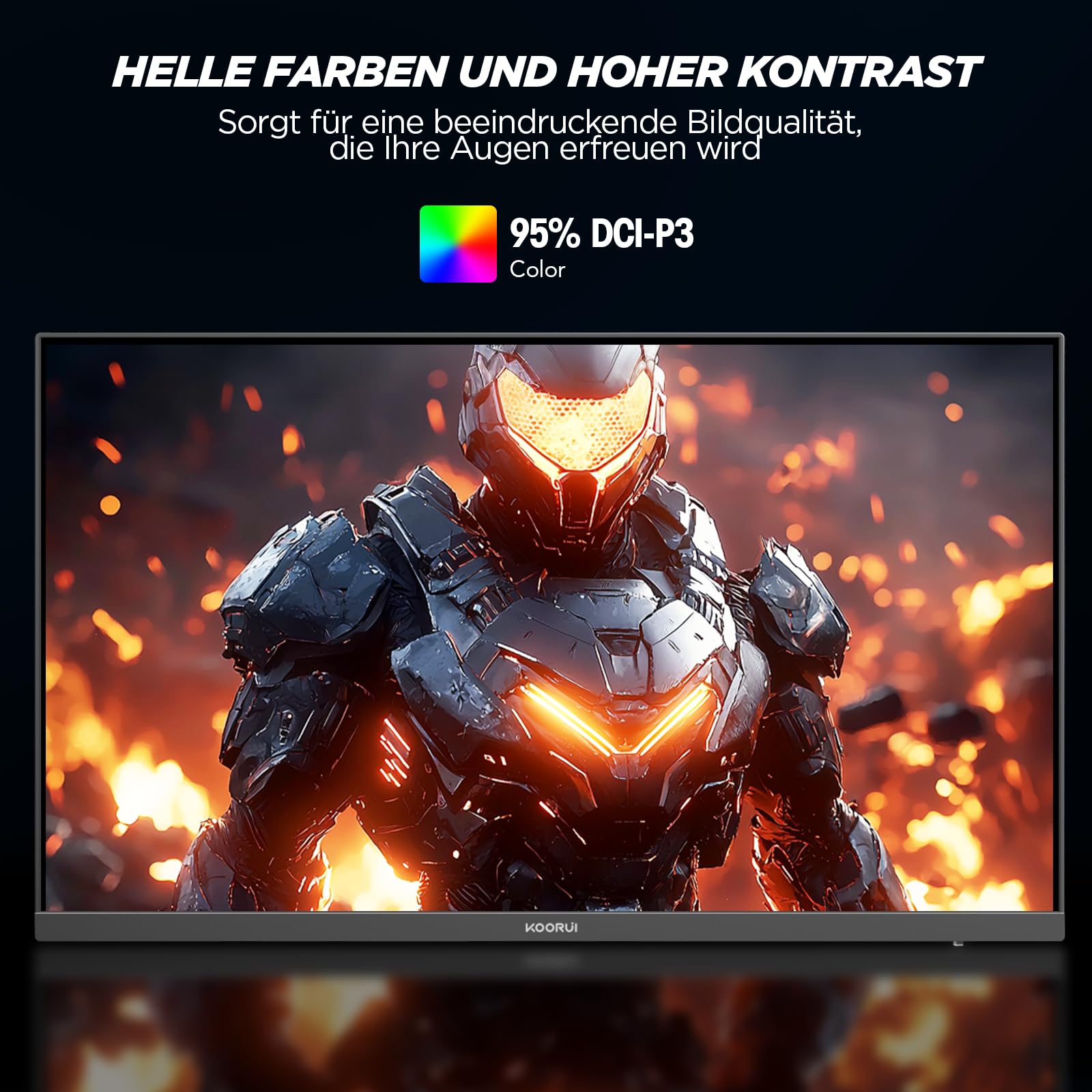 KOORUI G2511E 24,5 Zoll Gaming Monitor 320Hz FHD 1920x1080 HDR 400 1ms Fast IPS HDMI 2.0 DP 1.4 VESA 75x75mm Höhenverstellbar