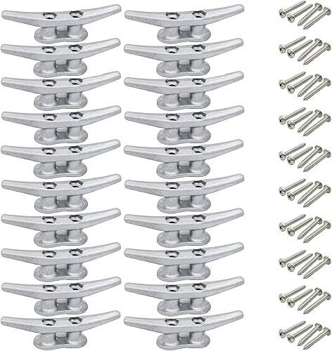 Vista 12 de Tacos de muelle de 4 pulgadas 4/6/8/12/16/20/24, tacos de cuerda para muelle de barco, tacos marinos de hierro con accesorios para cubierta, Negro