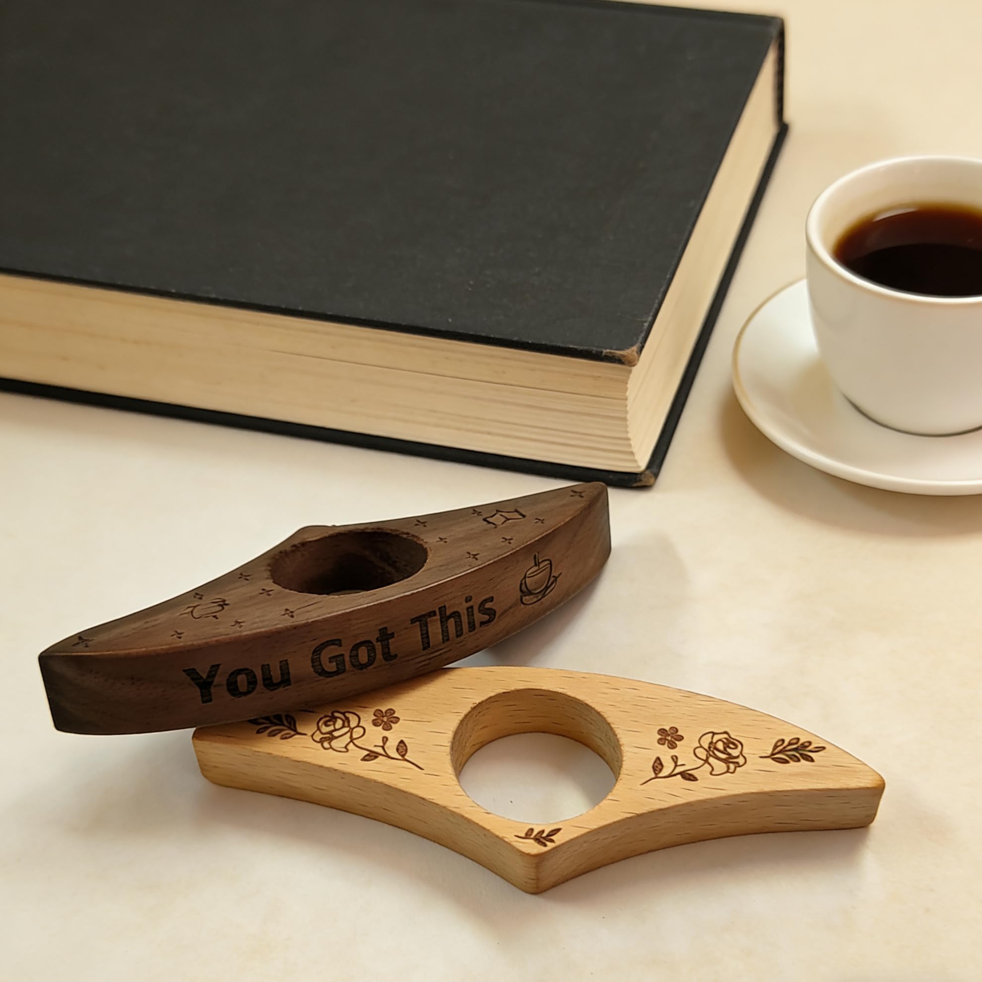 Buchseitenhalter, handgefertigtes Walnussholz-Lesezeichen, Holz-Seitenhalter zum Lesen, Geschenke für Buchliebhaber zum Geburtstag, Schulabschluss, 2 Stück