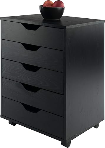 Miniatura 9 de Armario Winsome Halifax para aparadoroficina 5 cajones Madera Negro