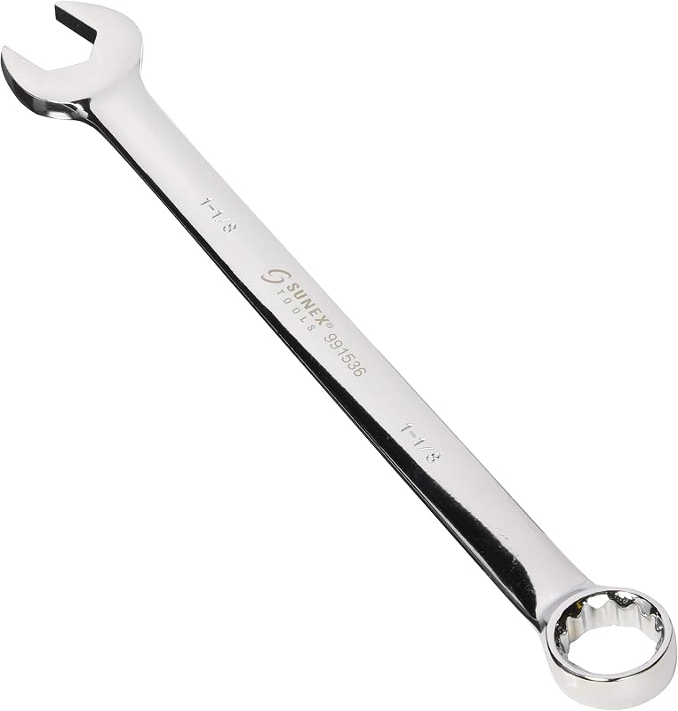 Chave combinada Sunex Tools 1-1/8 pol. SAE com acabamento polido e perfil V-Groove 991536A