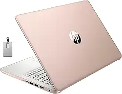 HP Stream Laptop BrightView HD de 14 polegadas, Intel Celeron N4120, 4 GB de RAM, 64 GB de armazenamento, gráficos Intel HD, webcam, 1 ano de escritório 365, dourado, Windows 11 S, cartão USB Hotface