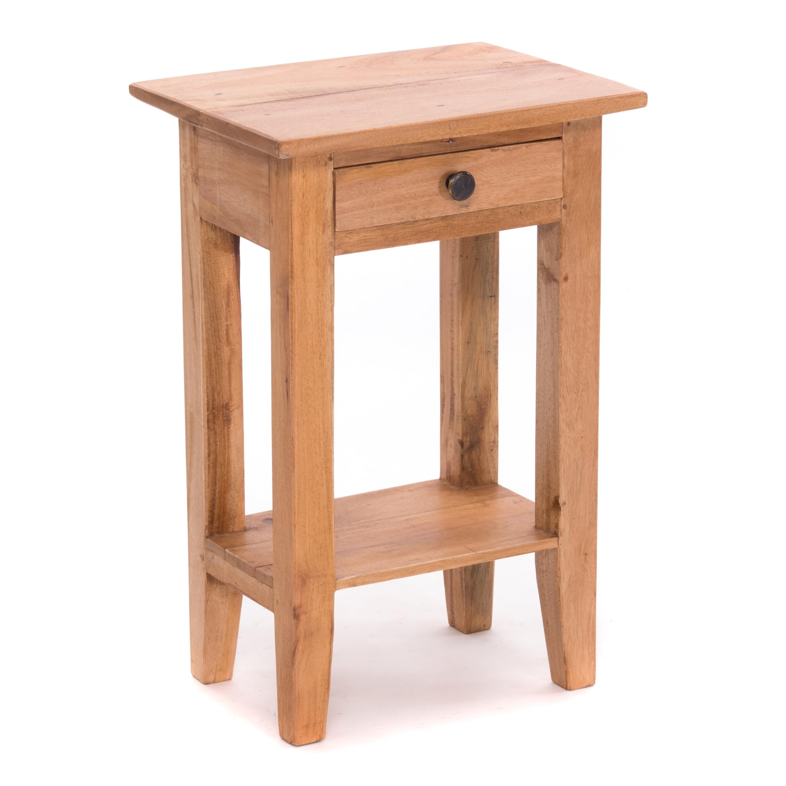 Table de téléphone Vintage PLANTA | 52x34 cm, Acajou | Tabouret de Fleur, Table d'entrée, Table d'appoint avec tiroir