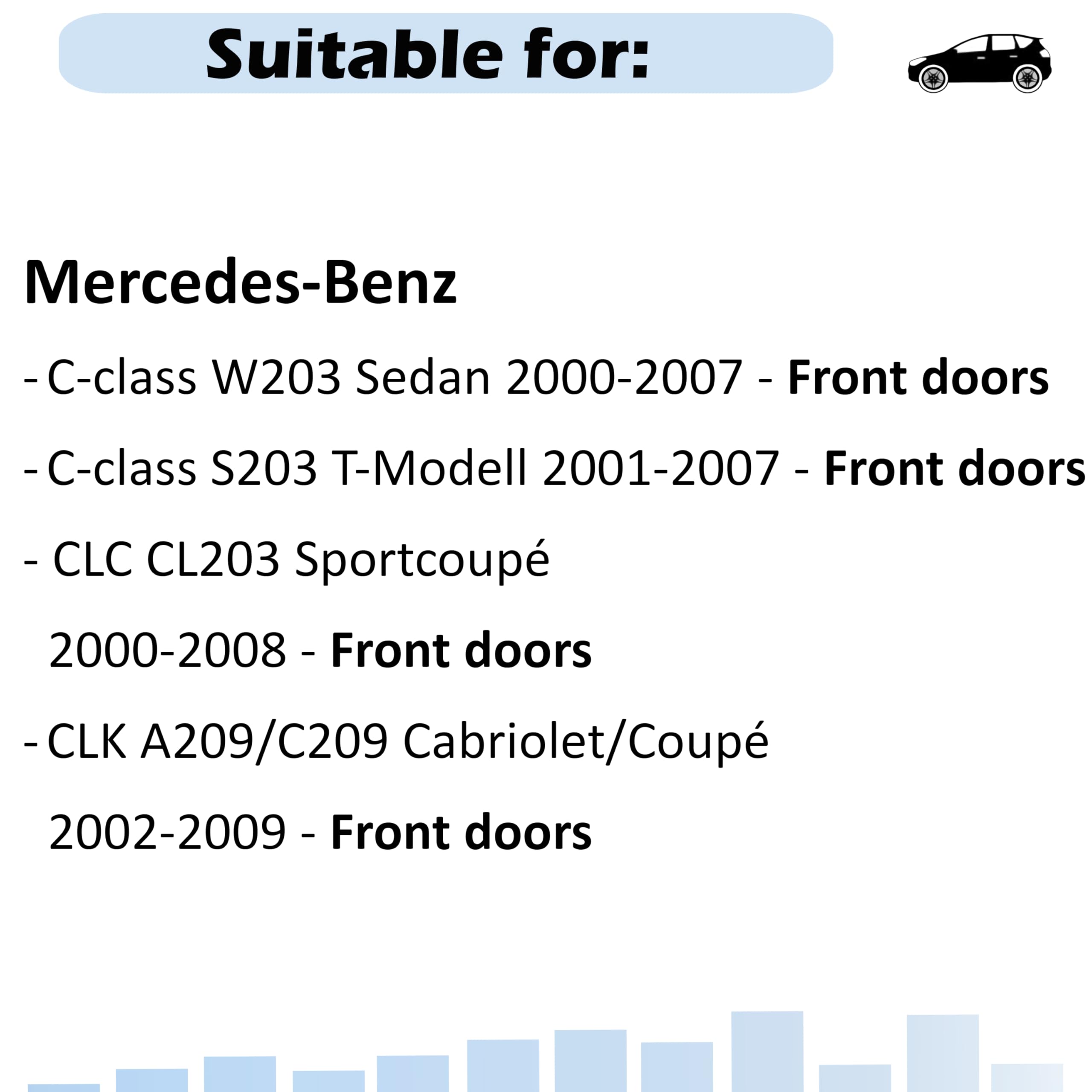 Aerzetix | Kit di 2 adattatori per altoparlanti Ø165 mm in plastica ABS | compatibile con Mercedes-Benz C-Class W203 sedan, S203 T-Modell, CLC-Class CL203 Sportcoupé, CLK A209/C209 Cabriolet/Coupé