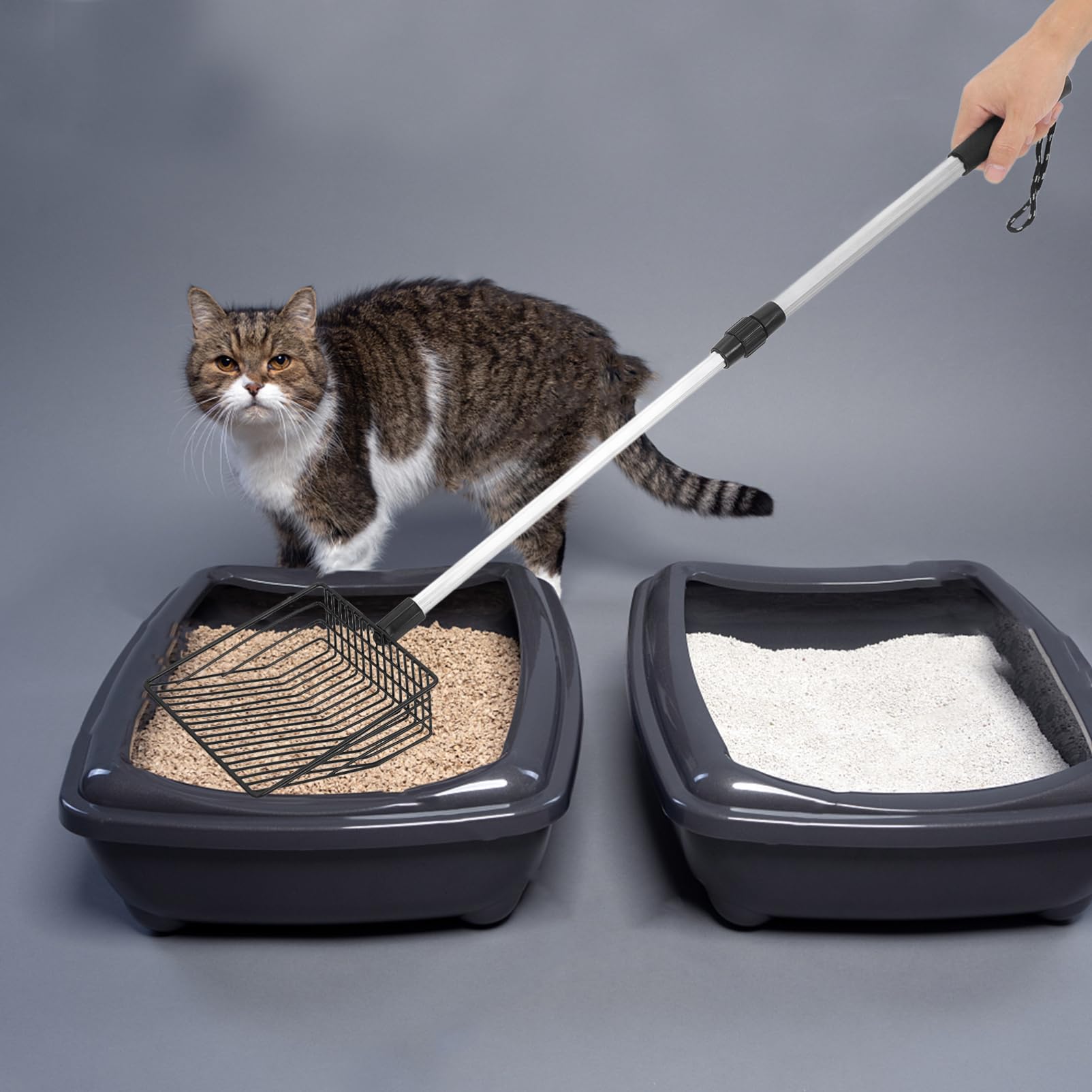 ifundom Rastrellino per Lettiera per con Ergonomico e Leggero Rimozione Facile Feci e Rifiuti per e Pulizia Escrementi del