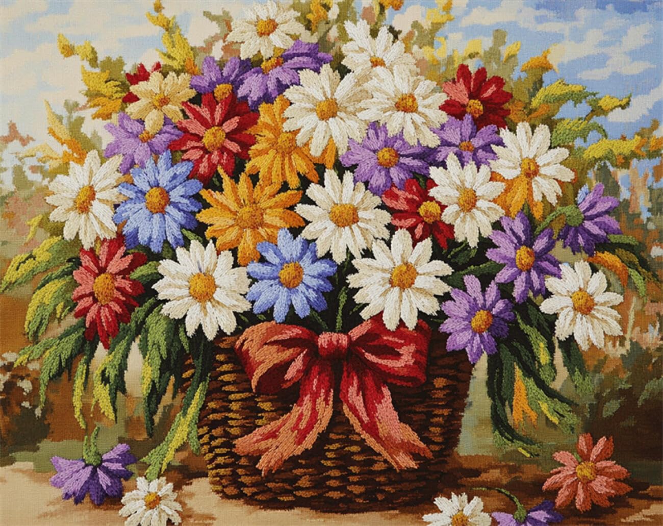 Axiangzik F N.lanshan Cartoon Diy Latch Hook Kits Colorful Daisies Diy Crochet Kits Embroidery Set Latch Hook Rug Kit Or Beginners Needlework Crafts Or Home Decor 60X90cm