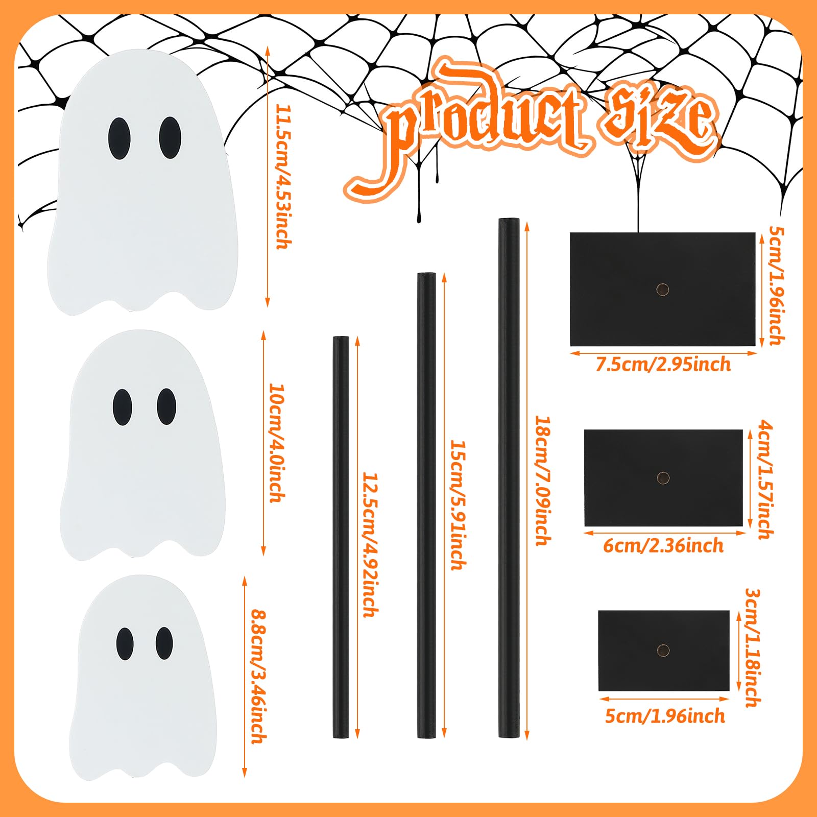 Yalikop 3er Set Hippie-Geister Deko – 25 Cm Große Tischdekoration Für Halloween (rosa, Orange, Silber)