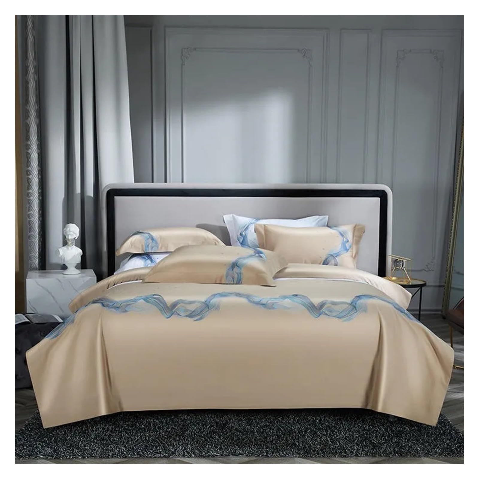 Housse de couette en coton égyptien anti-frottement pour retrouver un sommeil doux