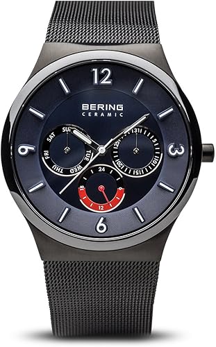 BERING Reloj analógico de cuarzo para hombre con correa de acero inoxidable y cristal de zafiro 33440-227 negro pulsera Negro Pulsera