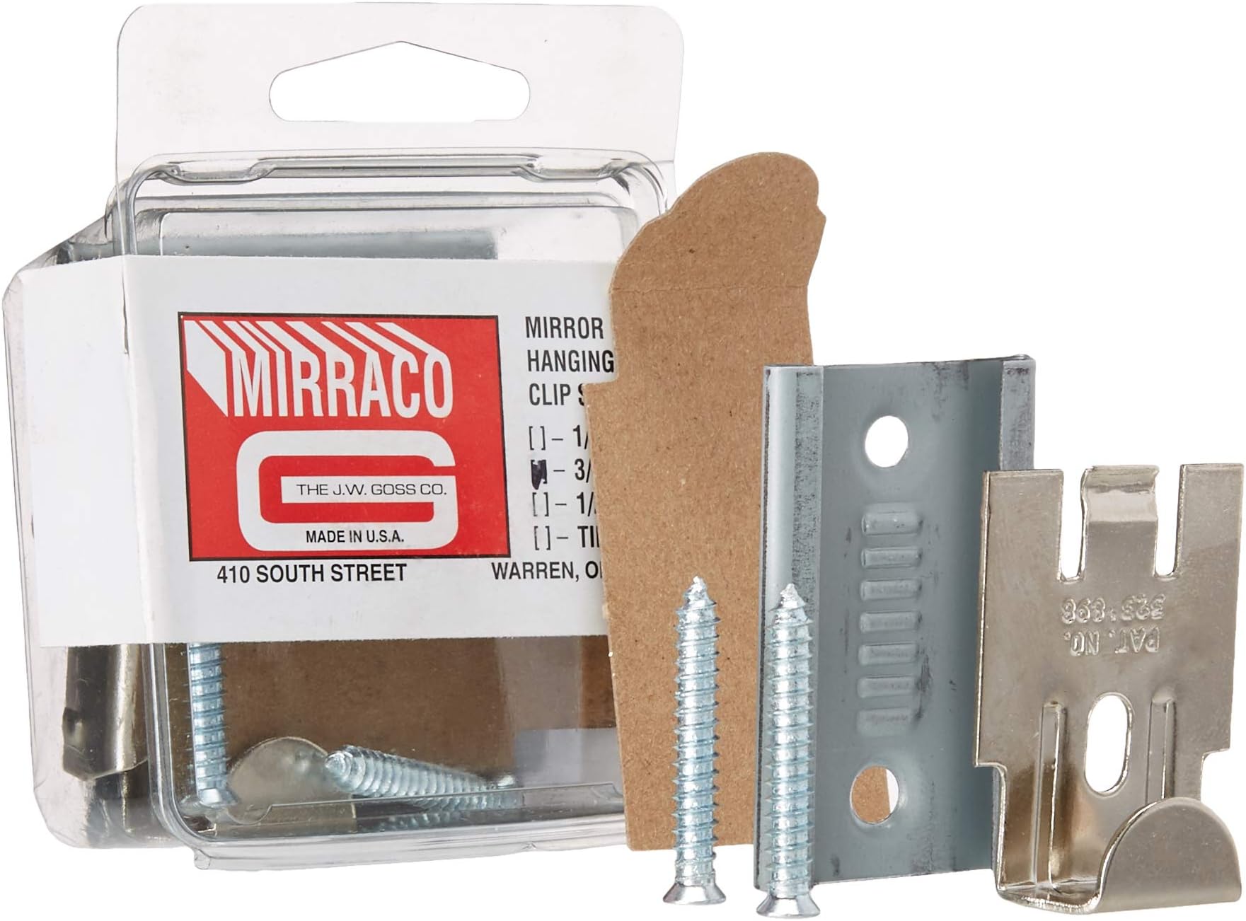 CRL Nickel Plated Adjustable Mirraco Mirror Clip Set for 3/8" Seamed Mirror by CR Laurence