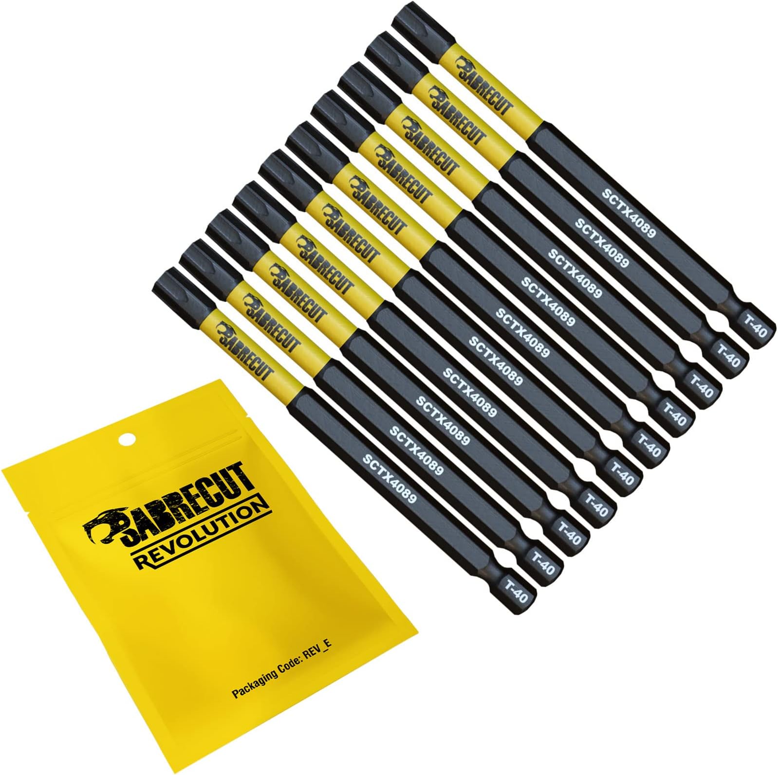10 Embouts Tournevis Percussion Torx TX40 50mm - Jeu Professionnel SabreCut | Pour Chantier Et Bricolage Intensif