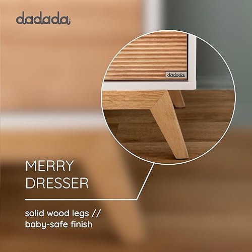 Miniatura 5 de dadada Baby Merry - Cómoda de 6 cajones, cómoda moderna para guardería con parte delantera de madera natural, cajones de cierre suave, kit de