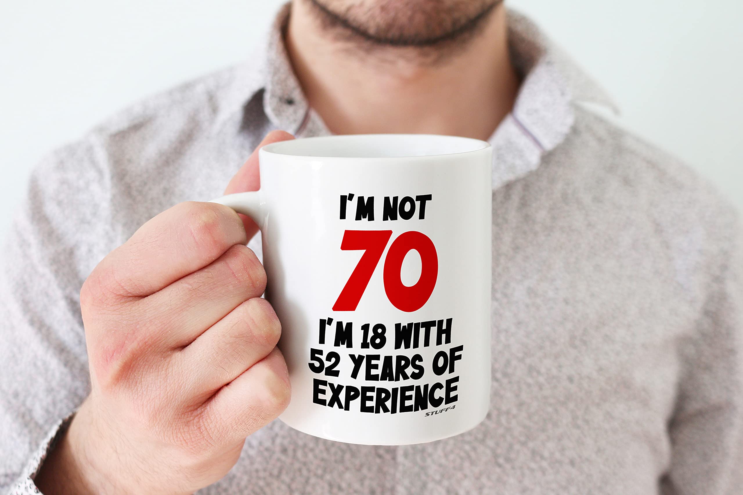 Stuff4 70th Birthday Gifts For Women And Men, Not Everyone Looks This Good At Seventy Coffee Mug - Novelty Presents And Birthday Gifts For 70th, 11oz, Mum, Dad, Grandma Grandpa Mugs From