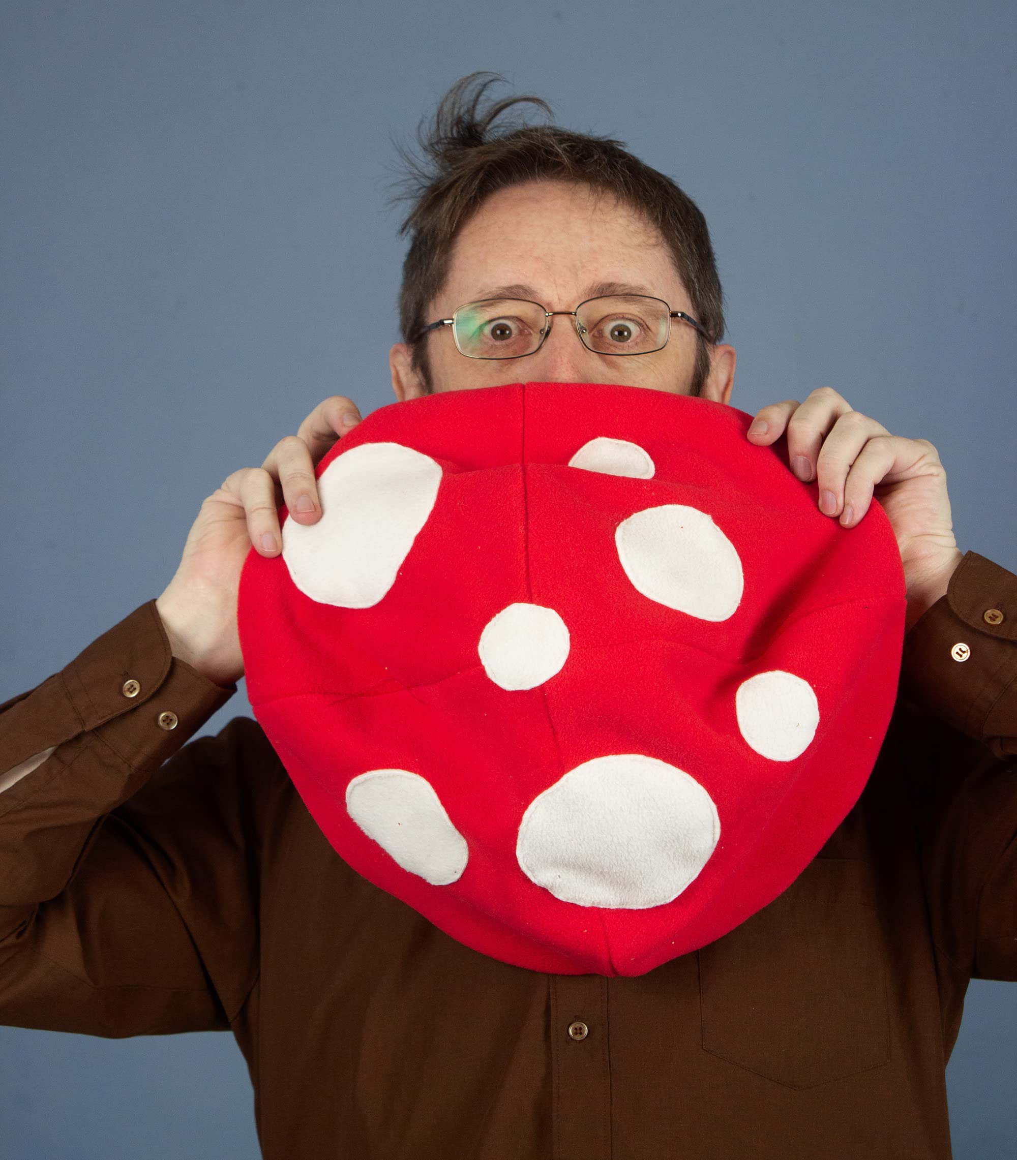 Handmade Fleece Mushroom Hat (Red Standard)