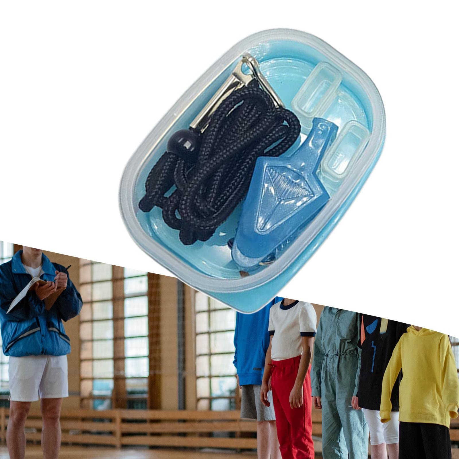Silbato de Árbitro Deportivo con Cinta para Colgar Material Protección con Caja Almacenamiento Sonido para Entrenadores