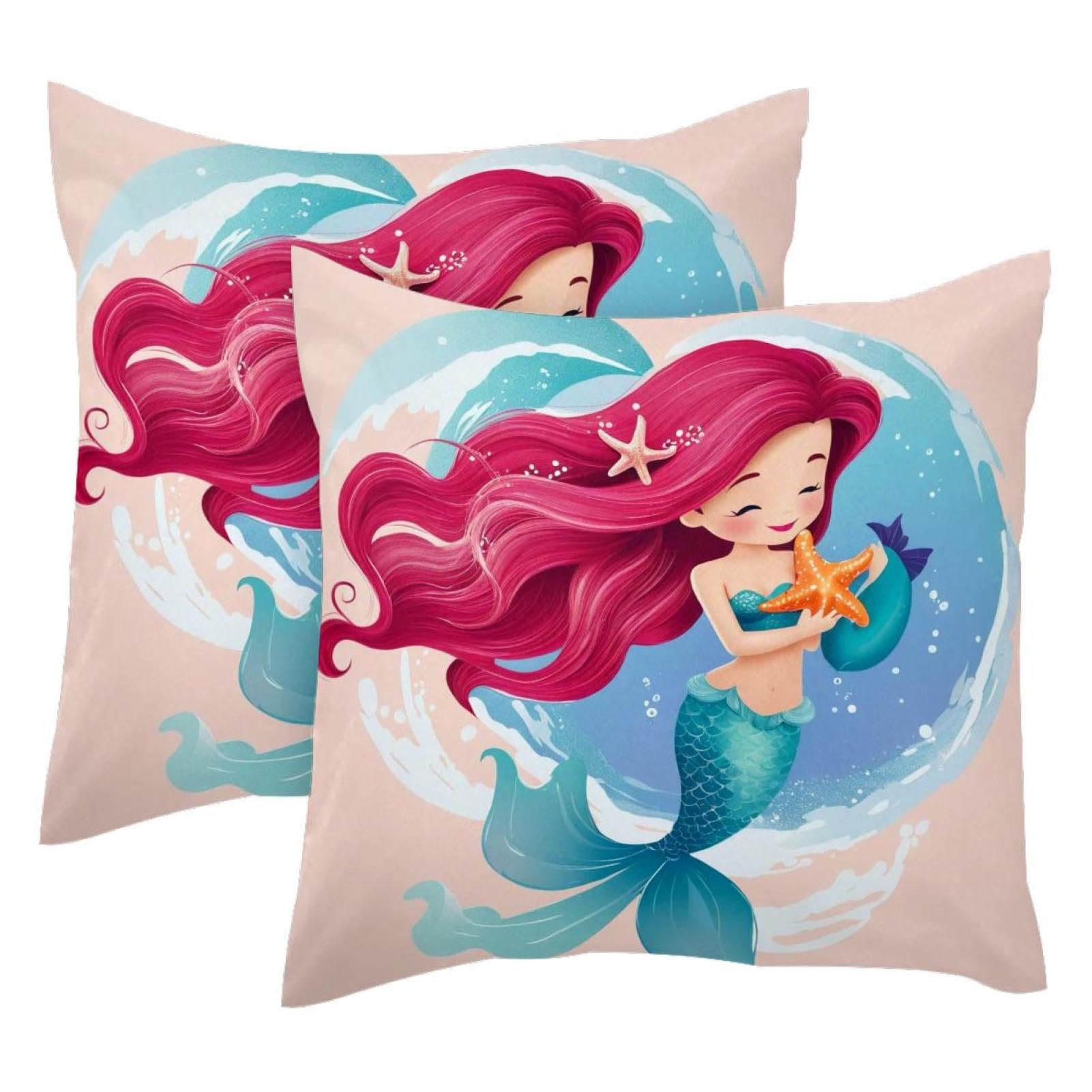 Housse de coussin velours magique sirène pour une ambiance sereine