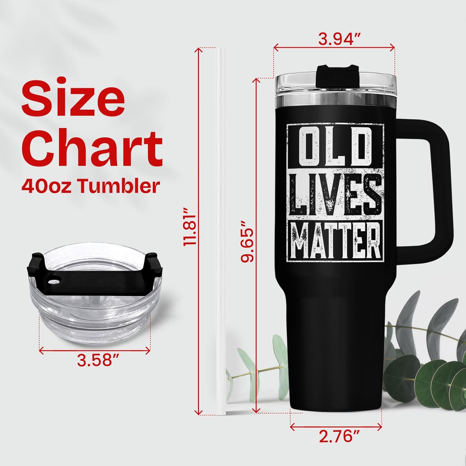 34HD Classic Car Tumbler 40oz with Handle and Straw, I'm Not Old I'm Classic Vintage Muscle Cars Insulated Travel Coffee Mug - Old Lives Matter Gift Father's Day - Grandpa Birthday Retirement Present - Image 2