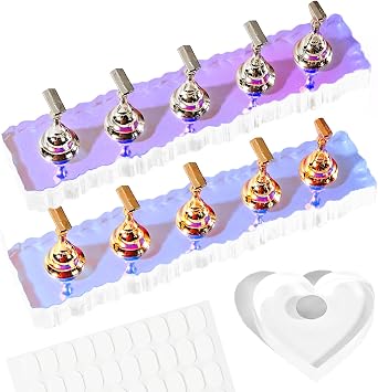 Nail Stand For Press Ons, Acrylic Nail Holder For Painting Nails With A Heart Shape Acrylic Nail Stand, Press On Nail Stand Nail Art Practice Nail Dispaly Nail Kit Home DIY Salon Supplies